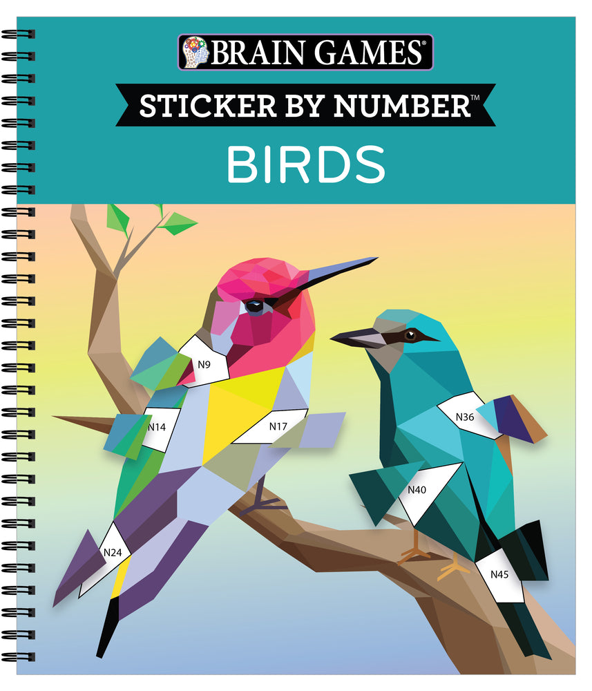 Book cover for Brain Games - Sticker by Number: Birds
