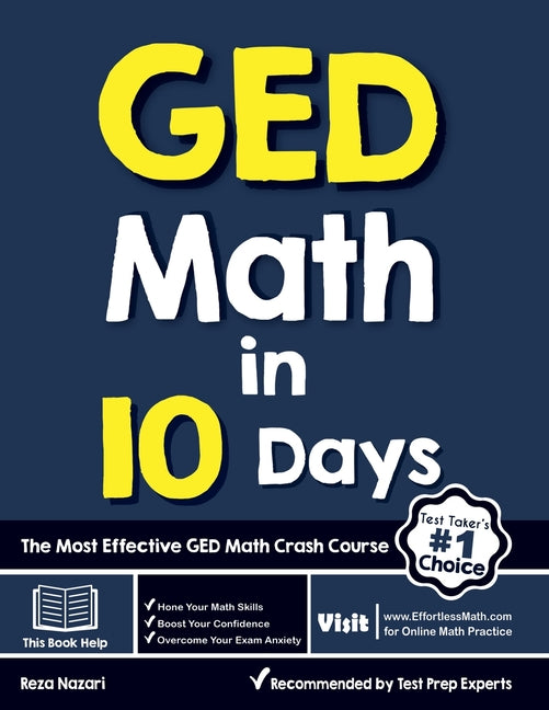 Book cover for GED Math in 10 Days: The Most Effective GED Math Crash Course