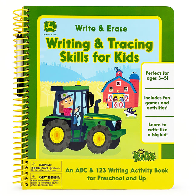 Book cover for John Deere Kids Write & Erase Writing & Tracing Skills for Kids