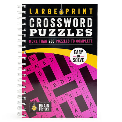 Book cover for Large Print Crossword Puzzles Pink: Over 200 Puzzles to Complete