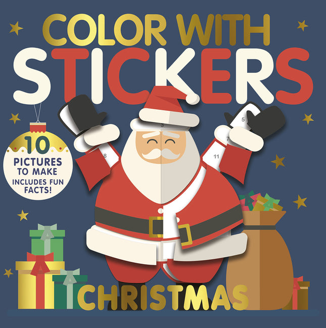 Book cover for Color with Stickers: Christmas: Create 10 Pictures with Stickers!