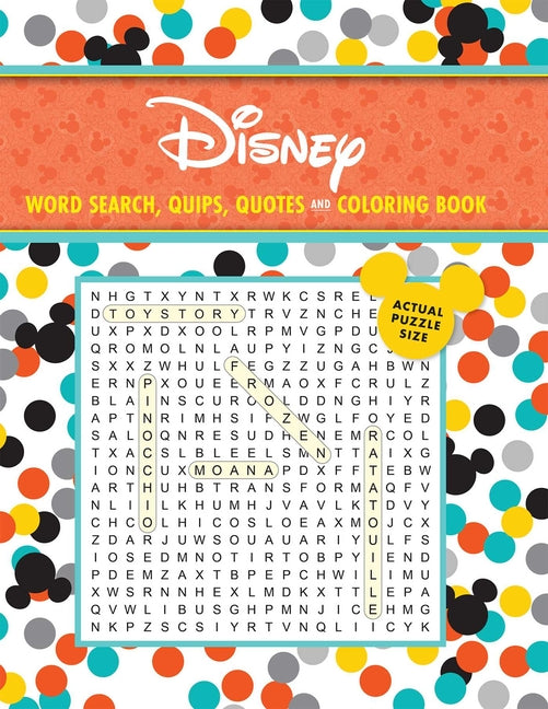 Book cover for Disney Word Search, Quips, Quotes and Coloring Book