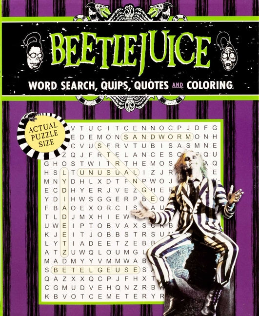 Book cover for Beetlejuice Word Search, Quips, Quotes, and Coloring
