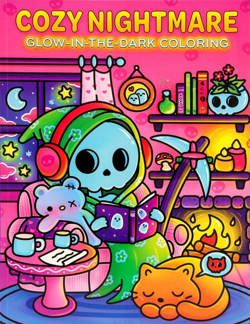 Book cover for Cozy Nightmare Glow-In-The-Dark Coloring