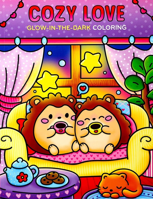 Book cover for Cozy Love Glow-In-The-Dark Coloring