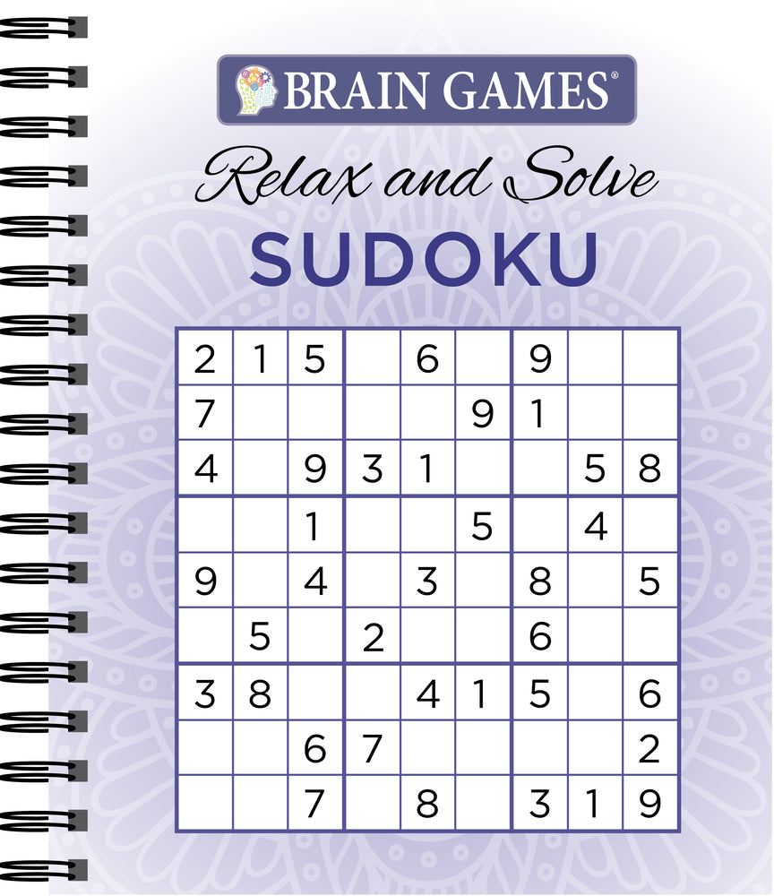 Book cover for Brain Games - Relax and Solve: Sudoku (Purple)