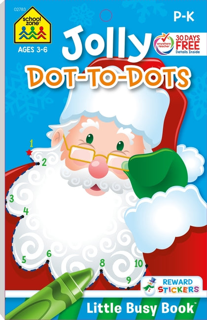 Book cover for School Zone Jolly Dot-To-Dots Tablet Workbook