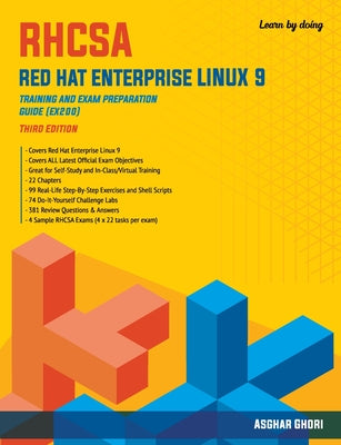 Book cover for RHCSA Red Hat Enterprise Linux 9: Training and Exam Preparation Guide (EX200), Third Edition