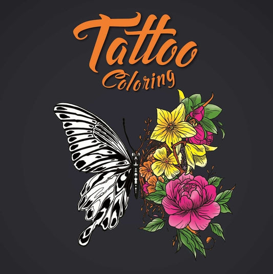 Book cover for Tattoo Coloring: Adult Coloring Book
