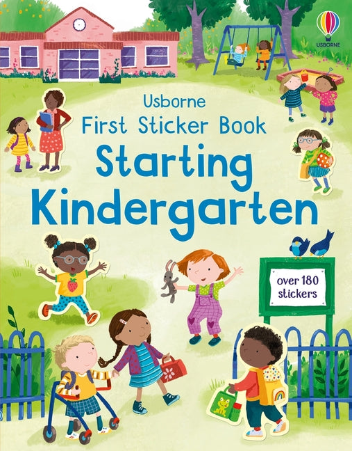 Book cover for First Sticker Book Starting Kindergarten: A First Day of School Book for Kids