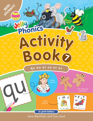 Book cover for Jolly Phonics Activity Book 7: In Print Letters (American English Edition)