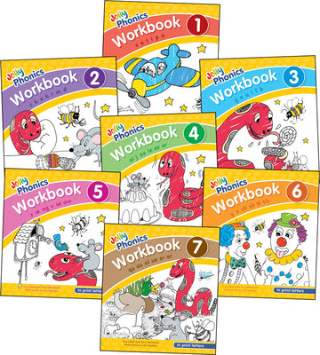 Book cover for Jolly Phonics Workbooks 1-7: In Print Letters (American English Edition)