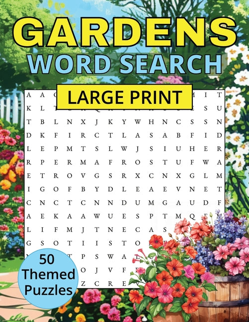 Book cover for Gardens Word Search: 50 puzzles Large print