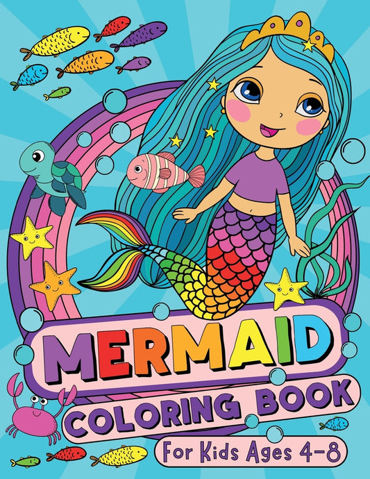 Book cover for Mermaid Coloring Book for Kids Ages 4-8