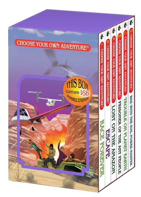 Book cover for Choose Your Own Adventure 6-Book Boxed Set #2 (Race Forever, Escape, Lost on the Amazon, Prisoner of the Ant People, Trouble on Planet Earth, War with