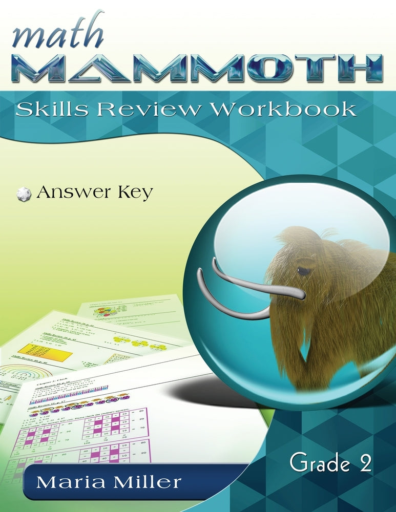 Book cover for Math Mammoth Grade 2 Skills Review Workbook Answer Key