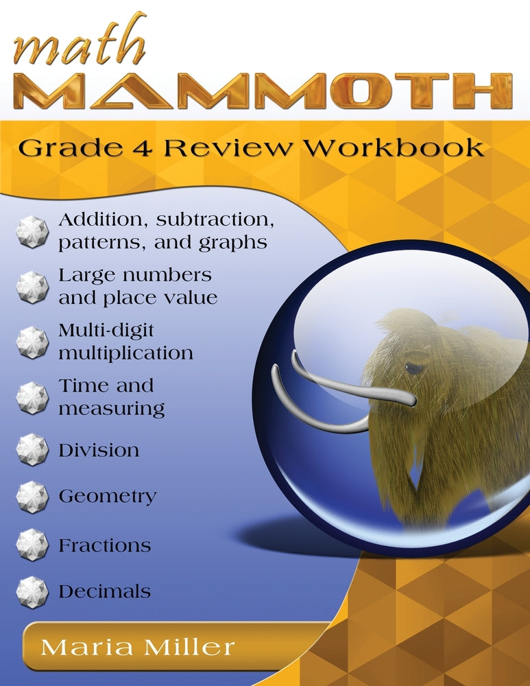 Book cover for Math Mammoth Grade 4 Review Workbook