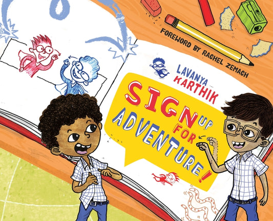 Book cover for Sign Up for Adventure!: The Doodling Duo Vs. Spaghetti Monster