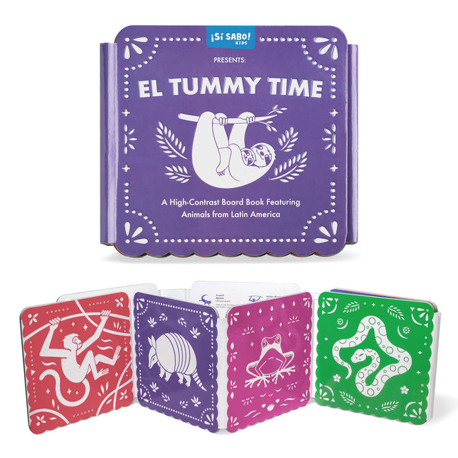 Book cover for El Tummy Time: A High-Contrast Board Book Featuring Animals from Latin America