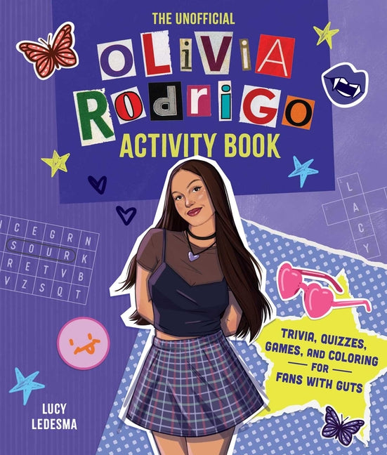 Book cover for Unofficial Olivia Rodrigo Activity Book: Trivia, Quizzes, Games, and Coloring for Fans with Guts