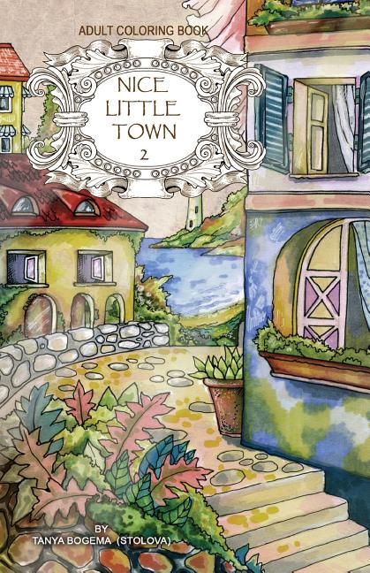 Book cover for Adult coloring book: Nice Little Town