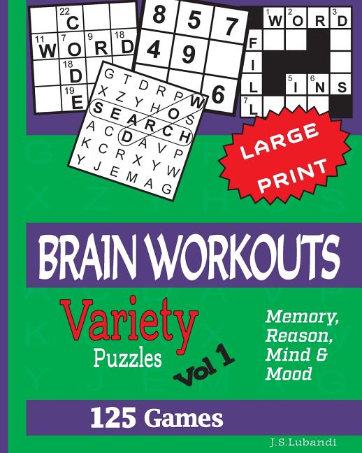 Book cover for BRAIN WORKOUTS (Variety) Puzzles: 125 Amazing Puzzles for youngsters and Seniors