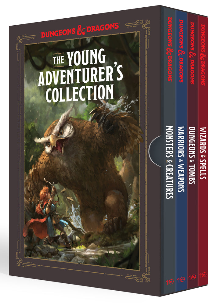 Book cover for The Young Adventurer's Collection [Dungeons & Dragons 4-Book Boxed Set]: Monsters & Creatures, Warriors & Weapons, Dungeons & Tombs, and Wizards & Spe