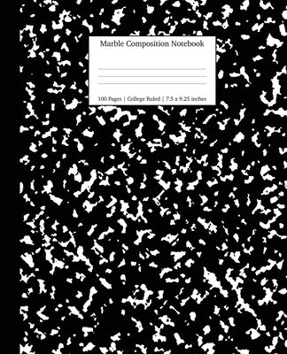 Book cover for Marble Composition Notebook College Ruled: Black Marble Notebooks, School Supplies, Notebooks for School