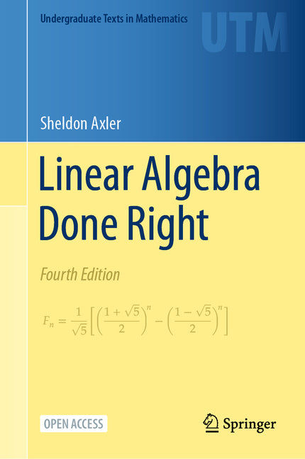 Book cover for Linear Algebra Done Right (Fourth 2024)