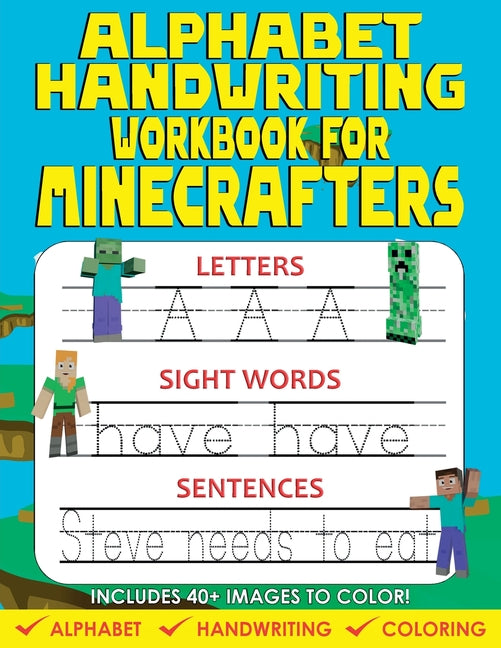 Book cover for Alphabet Handwriting Workbook For Minecrafters