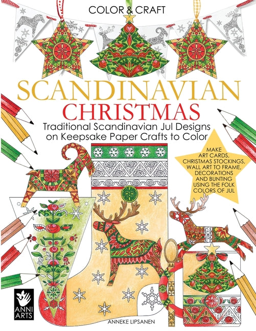 Book cover for Scandinavian Christmas: Traditional Scandinavian Jul Designs on Keepsake Paper Crafts to Color