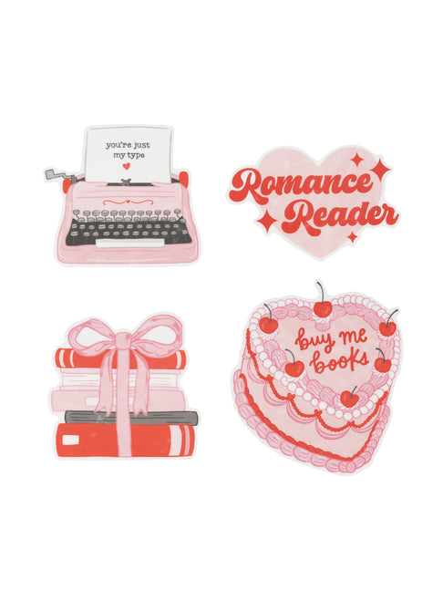 Book cover for Romance Reader Stickers - Sticker Set of 4