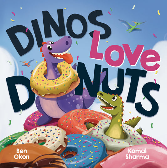 Book cover for Dinos Love Donuts