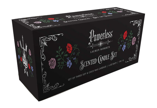 Book cover for Lauren Roberts: Powerless Trilogy Scented Glass Candle Set (Set of 3) (Not for Online)