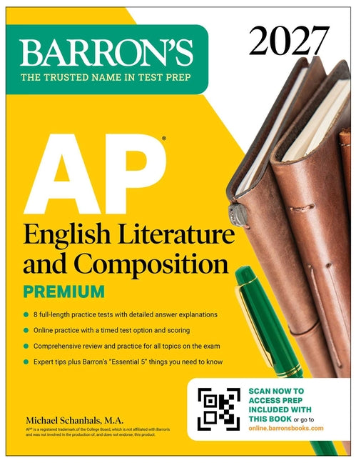 Book cover for AP English Literature and Composition Premium, 2027: Prep Book with 8 Practice Tests + Online Practice