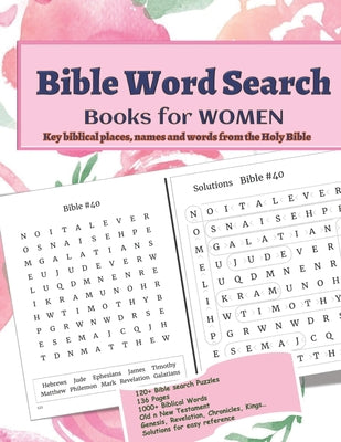 Book cover for Bible Word Search Books for WOMEN: Large Print - BIBLE Word Puzzle Activity book with solutions - Collection of 1000+ Key Biblical names and places fr