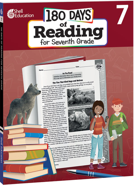 Book cover for 180 Days(tm) Reading for Seventh Grade: Practice, Assess, Diagnose