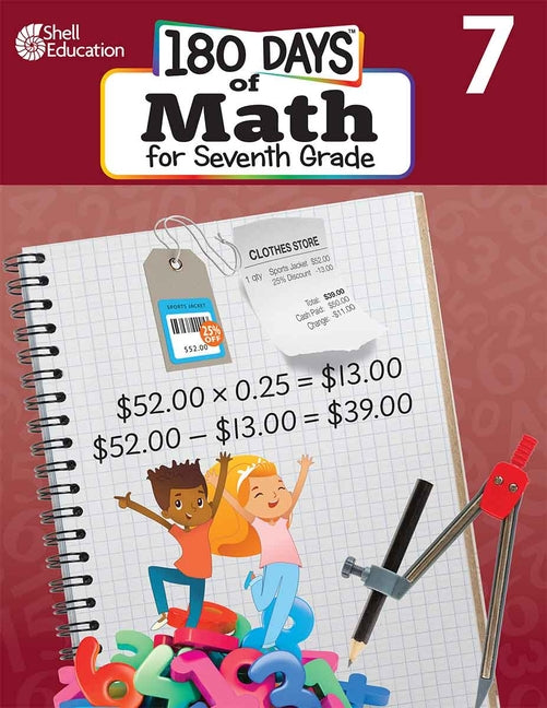 Book cover for 180 Days(tm) Math for Seventh Grade: Practice, Assess, Diagnose