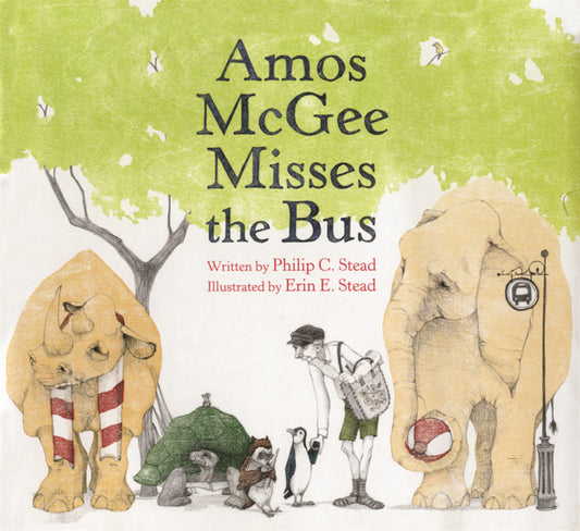 Book cover for Amos McGee Misses the Bus