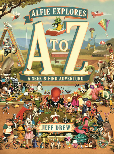 Book cover for Alfie Explores A to Z: A Seek-And-Find Adventure