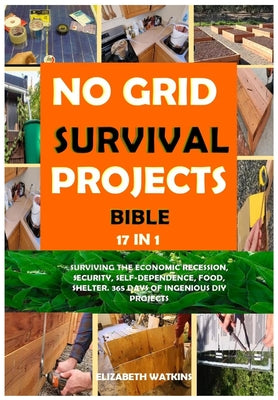 Book cover for No Grid Survival Projects Bible 17 in 1: Surviving the Economic Recession, Security, Self-Dependence, Food, Shelter. 365 Days of Ingenious DIY Project