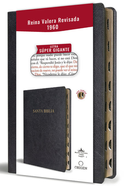 Book cover for Biblia Reina Valera Revisada 1960 Letra Súper Gigante, Símil Piel Negro Con Índice / Spanish Bible Rvr 1960 Super Giant Print, Black Leathersoft W/ Th