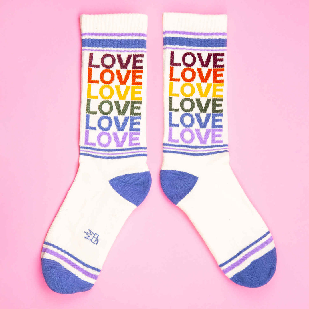 LOVE - Vintage Rainbow Gym Socks