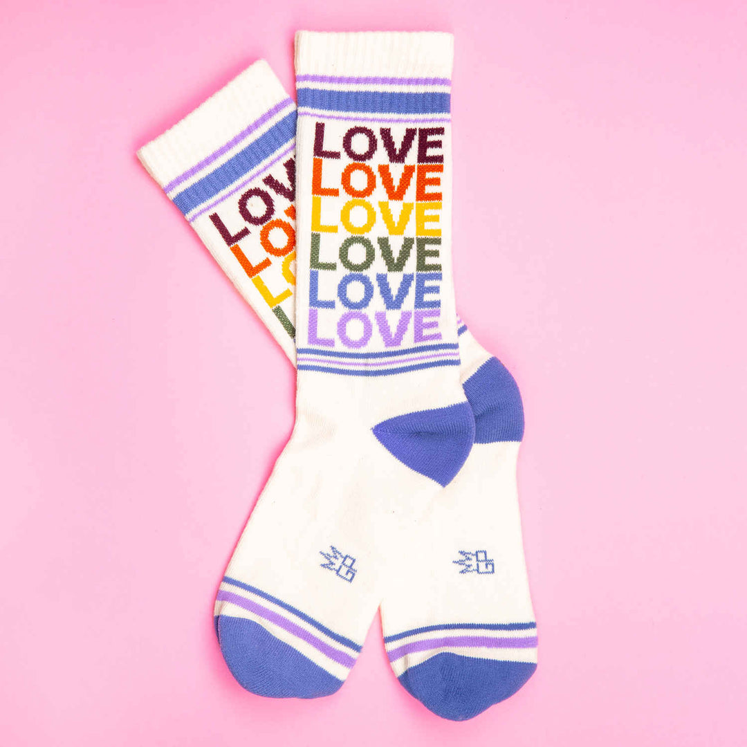 LOVE - Vintage Rainbow Gym Socks